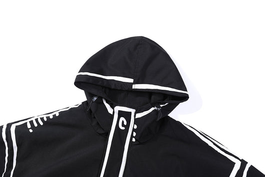 Chamarra Hoodie Graffiti con Líneas de Gancho - Tendencia Japonesa Primavera - Image 16