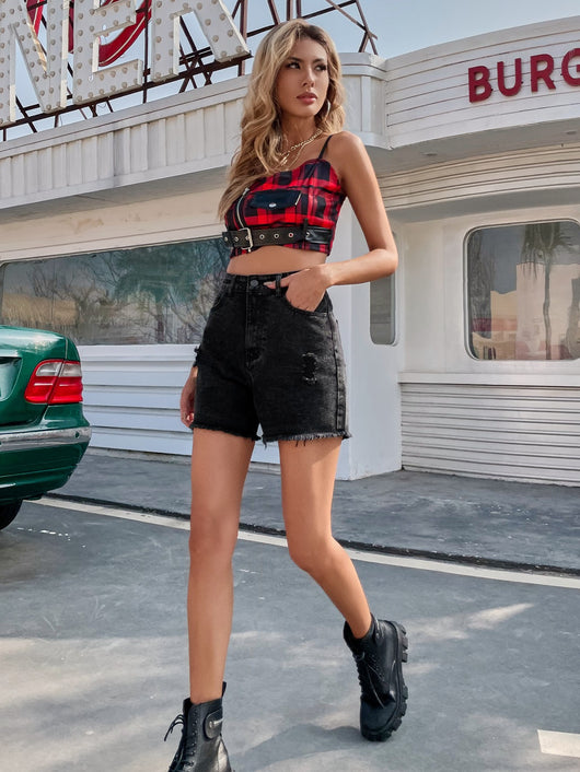 Shorts Sueltos de Cintura Alta con Pierna Ancha para Mujer - Image 23