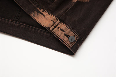 Chaqueta Denim Tie Dye con Estampado de Letras - Diseño Oversize Europeo - Image 19