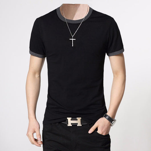 Playera Casual de Cuello Redondo con Combinación de Colores para Hombre - Image 8