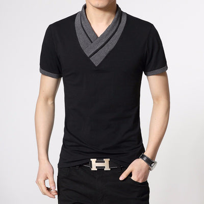 Playera Casual de Cuello Redondo con Combinación de Colores para Hombre - Image 9