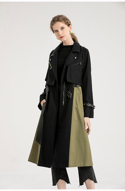 Gabardina Retro con Combinación de Colores Estilo Británico para Mujer - Image 8