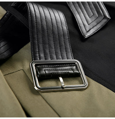 Gabardina Retro con Combinación de Colores Estilo Británico para Mujer - Image 16