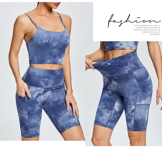 Pantalones Yoga Cintura Alta Tie Dye sin Marcas Incómodas - Image 8