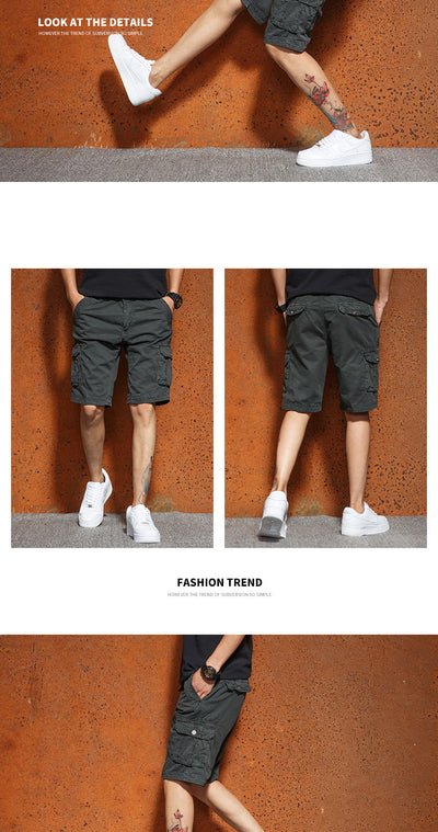Pantalones Casuales Hombre Cintura Elástica Multibolsillos - Image 9