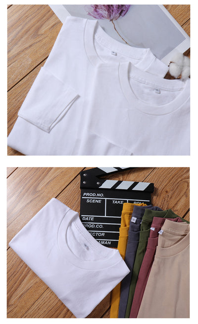 Camiseta Manga Larga de Algodón Puro Cuello Redondo Color Liso - Image 18