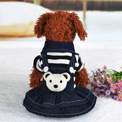 Ropa para Perros con Tirantes Denim - Pantalones a Rayas para Mascotas - Image 12