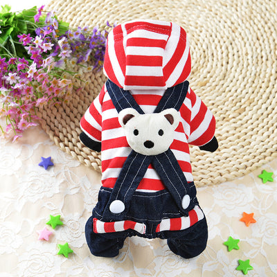 Ropa para Perros con Tirantes Denim - Pantalones a Rayas para Mascotas - Image 16