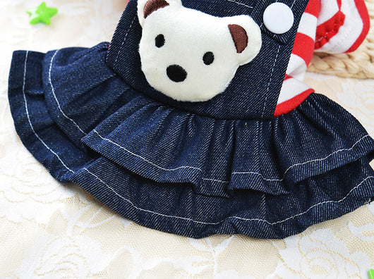 Ropa para Perros con Tirantes Denim - Pantalones a Rayas para Mascotas - Image 21