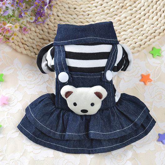 Ropa para Perros con Tirantes Denim - Pantalones a Rayas para Mascotas - Image 22