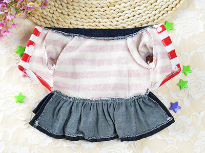 Ropa para Perros con Tirantes Denim - Pantalones a Rayas para Mascotas - Image 25