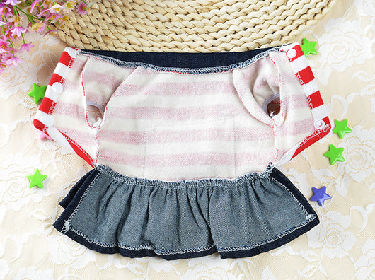 Ropa para Perros con Tirantes Denim - Pantalones a Rayas para Mascotas - Image 25