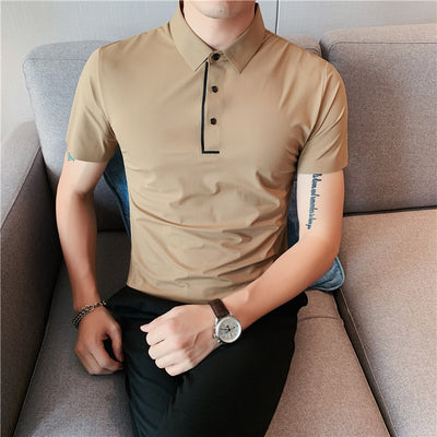 Polo Hombre Ice Silk Transpirable con Cuello Drapeado y Stretch - Image 8