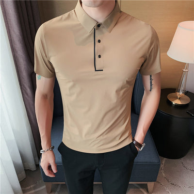 Polo Hombre Ice Silk Transpirable con Cuello Drapeado y Stretch - Image 13