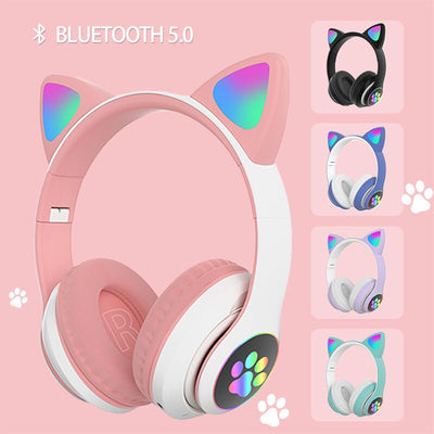 Audífonos Inalámbricos Bluetooth con Orejas de Gato y Luces LED - Image 8