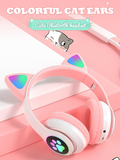 Audífonos Inalámbricos Bluetooth con Orejas de Gato y Luces LED - Image 9