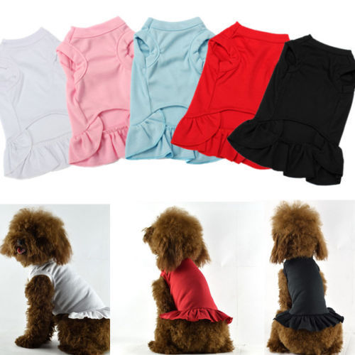 Vestido de Algodón con Volantes para Mascotas - Colores Sólidos - Image 9