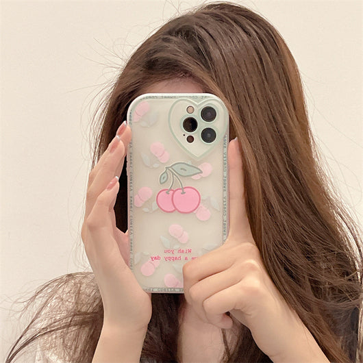 Funda Protectora Cherry de Goma Suave para Celular - Image 7