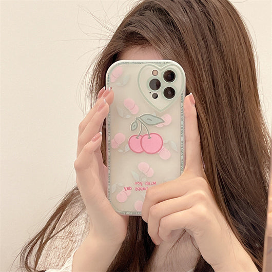 Funda Protectora Cherry de Goma Suave para Celular - Image 9