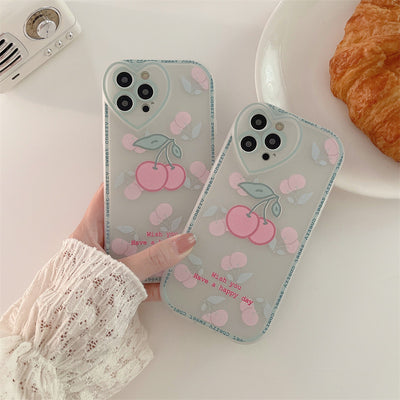 Funda Protectora Cherry de Goma Suave para Celular - Image 10