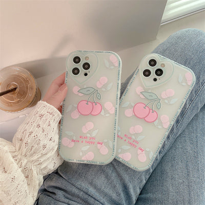 Funda Protectora Cherry de Goma Suave para Celular - Image 13