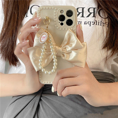 Funda para Celular con Cadena de Perlas y Moño - Image 8