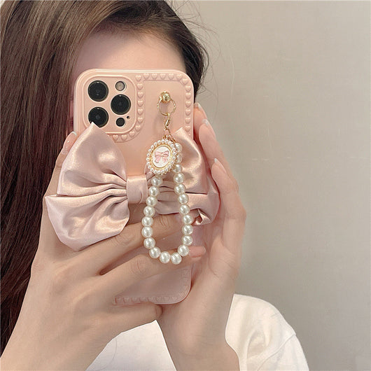 Funda para Celular con Cadena de Perlas y Moño - Image 9