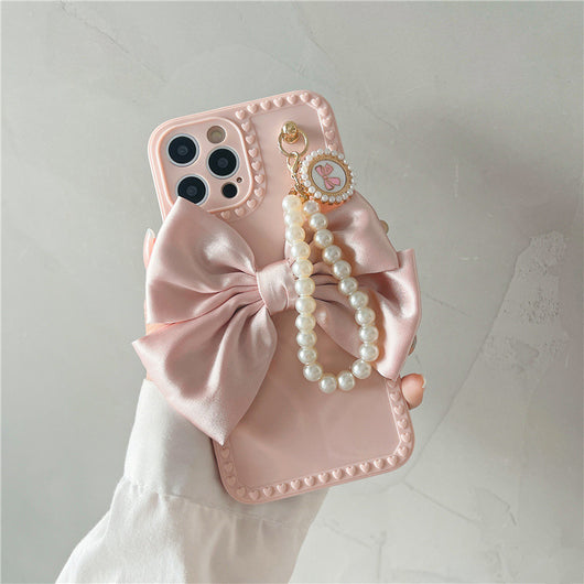 Funda para Celular con Cadena de Perlas y Moño - Image 10