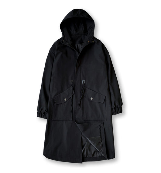 Chamarra Cortaviento Larga con Capucha y Bolsillos Amplios para Hombre - Image 18