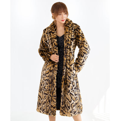 Abrigo Largo de Pelaje de Leopardo Talla Grande - Felpa de Visón Sintético - Image 19