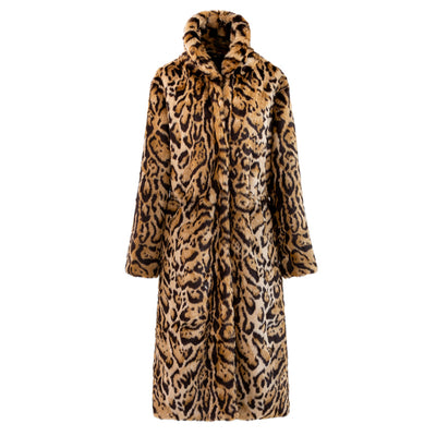 Abrigo Largo de Pelaje de Leopardo Talla Grande - Felpa de Visón Sintético - Image 20