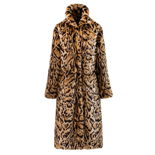 Abrigo Largo de Pelaje de Leopardo Talla Grande - Felpa de Visón Sintético - Image 20