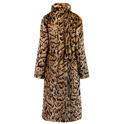 Abrigo Largo de Pelaje de Leopardo Talla Grande - Felpa de Visón Sintético - Image 21