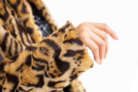 Abrigo Largo de Pelaje de Leopardo Talla Grande - Felpa de Visón Sintético - Image 25