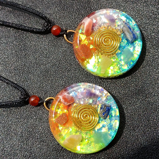 Colgante de Ágata Natural con Grava Semipreciosa Multicolor - Image 10