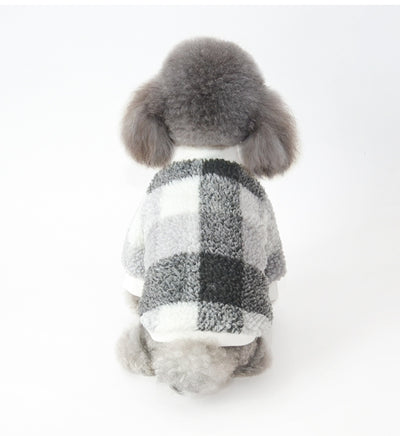 Camisa Cuadriculada Acolchada en Terciopelo para Mascotas - Image 9