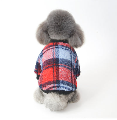 Camisa Cuadriculada Acolchada en Terciopelo para Mascotas - Image 13