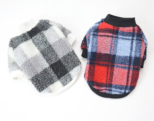Camisa Cuadriculada Acolchada en Terciopelo para Mascotas - Image 15
