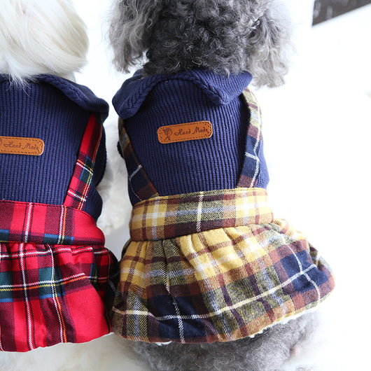 Falda Escocesa con Cuello Tipo Uniforme para Gatos - Image 12