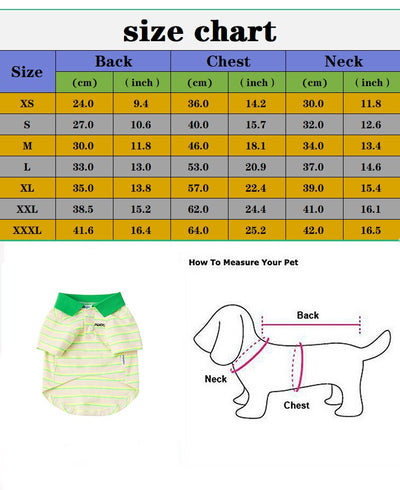 Polo de Algodón Ligero a Rayas Verdes para Mascotas - Ropa de Verano - Image 7