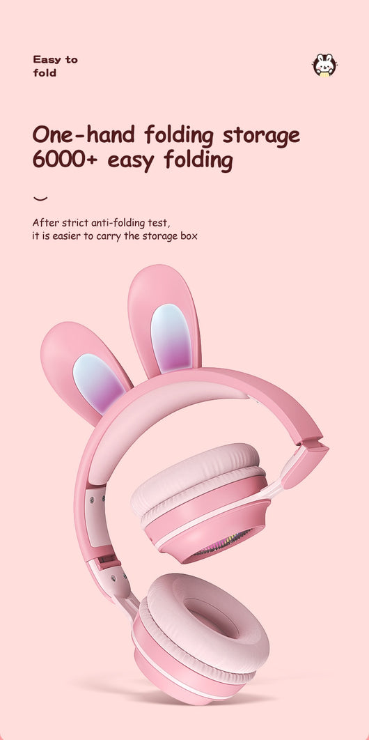 Auriculares Inalámbricos con Orejas de Conejo Luminosas y Extensibles - Image 19