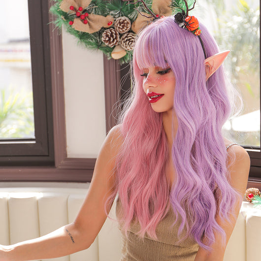 Pelucas Sintéticas Onduladas Largas Rojo y Verde para Cosplay - Image 9