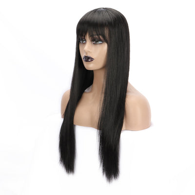 Peluca Larga Negra de Fibra Sintética para Mujer - Cabello Liso y Natural - Image 13