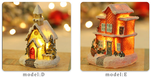 Adorno Navideño Casa de Nieve Luminosa con Resina Brillante - Image 14