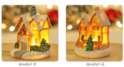Adorno Navideño Casa de Nieve Luminosa con Resina Brillante - Image 15