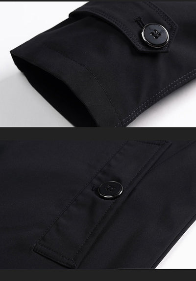 Chaqueta Cortaviento Larga para Hombre - Diseño Clásico Botones Tallas Grandes - Image 22