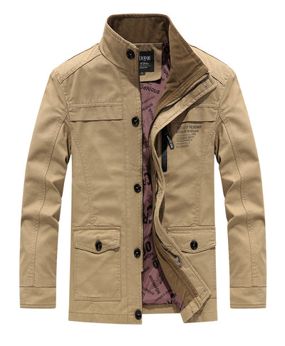 Chaqueta Cortaviento de Algodón Lavado para Hombre - Casual y Versátil - Image 8