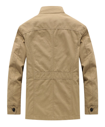 Chaqueta Cortaviento de Algodón Lavado para Hombre - Casual y Versátil - Image 9
