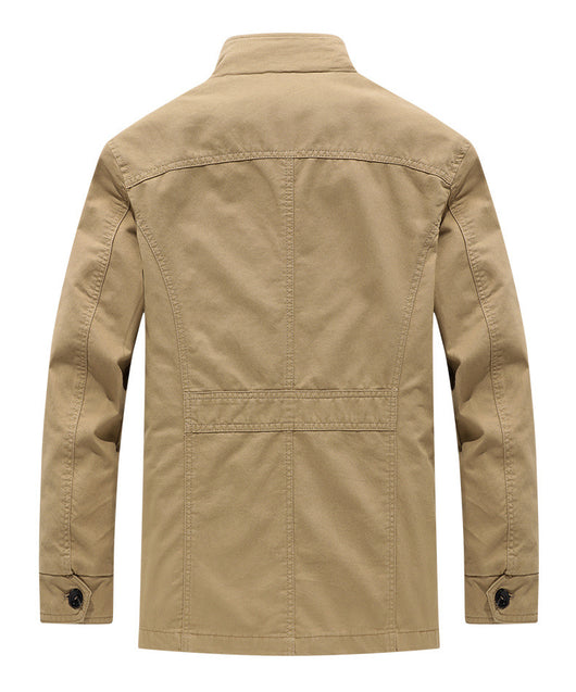 Chaqueta Cortaviento de Algodón Lavado para Hombre - Casual y Versátil - Image 9