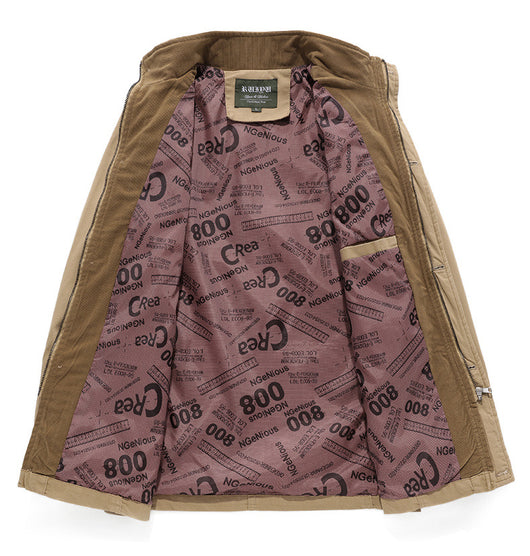 Chaqueta Cortaviento de Algodón Lavado para Hombre - Casual y Versátil - Image 10